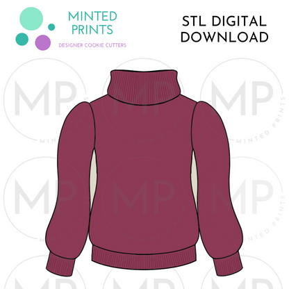 Fashion Sweater Cookie Cutter STL DIGITAL DOWNLOAD