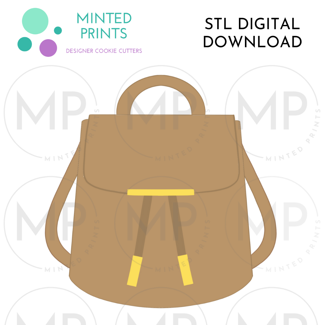 Fashion Backpack Cookie Cutter STL DIGITAL DOWNLOAD