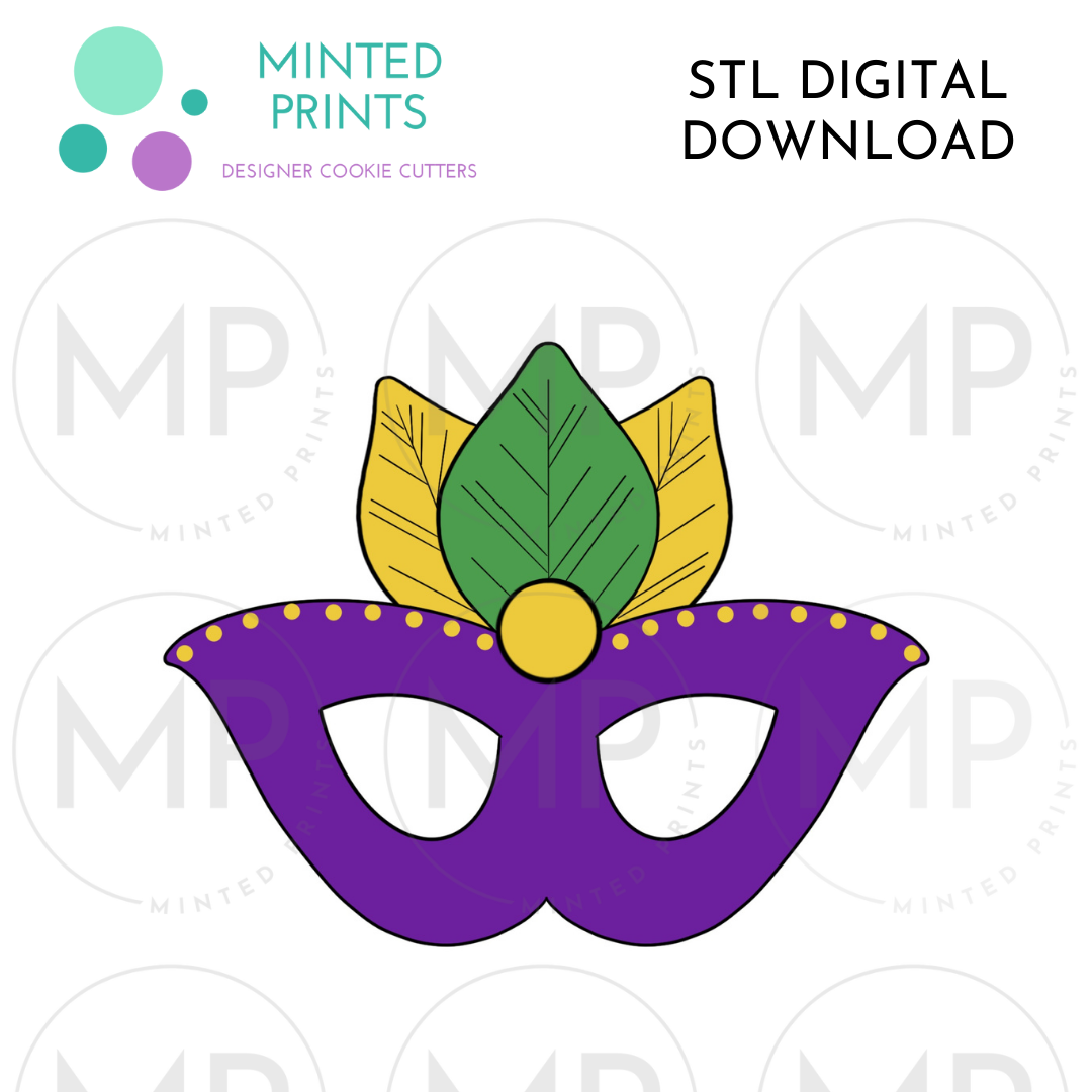 Feather Mask Cookie Cutter STL DIGITAL DOWNLOAD