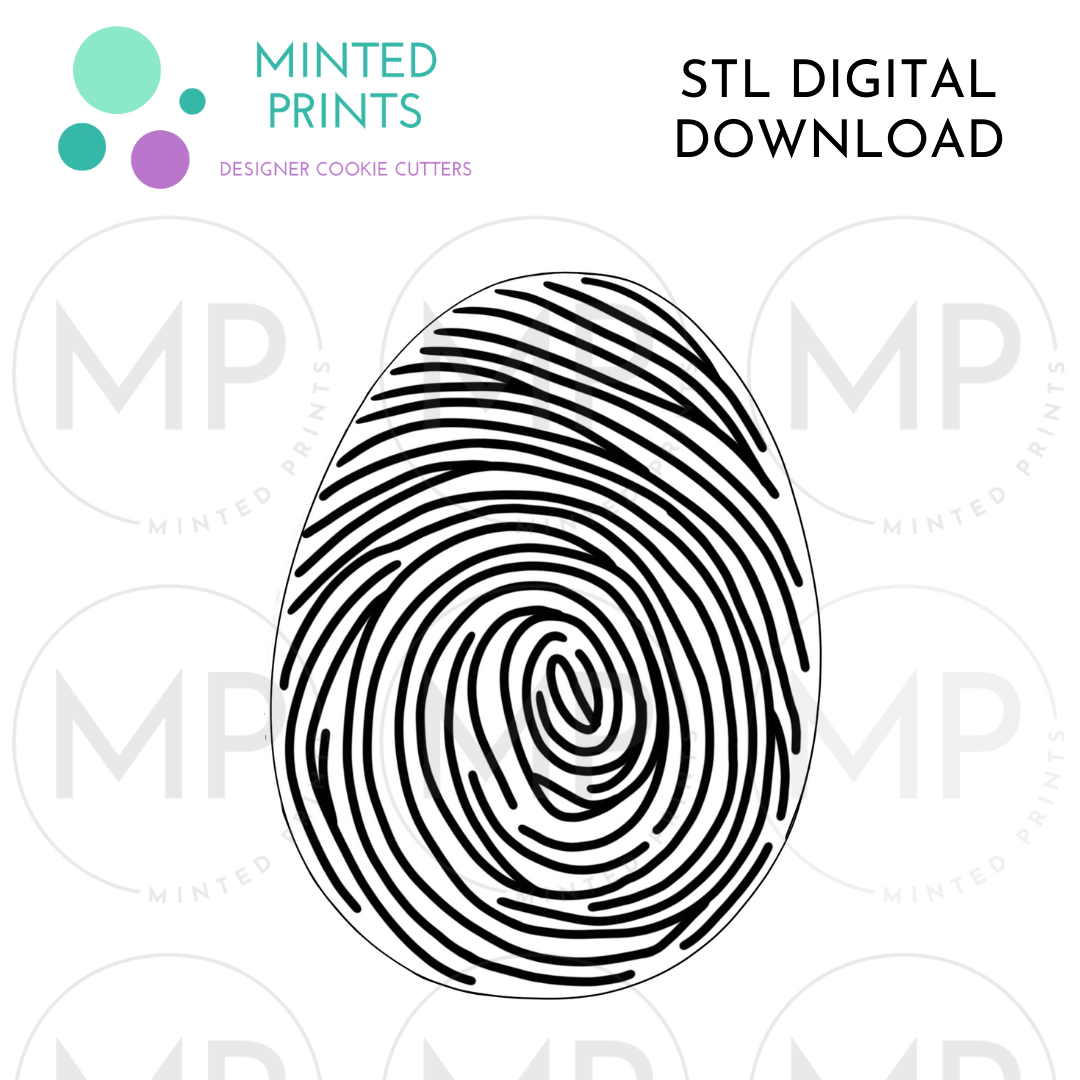 Fingerprint Cookie Cutter STL DIGITAL DOWNLOAD