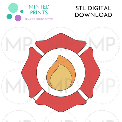 Firefighter Badge Cookie Cutter STL DIGITAL DOWNLOAD