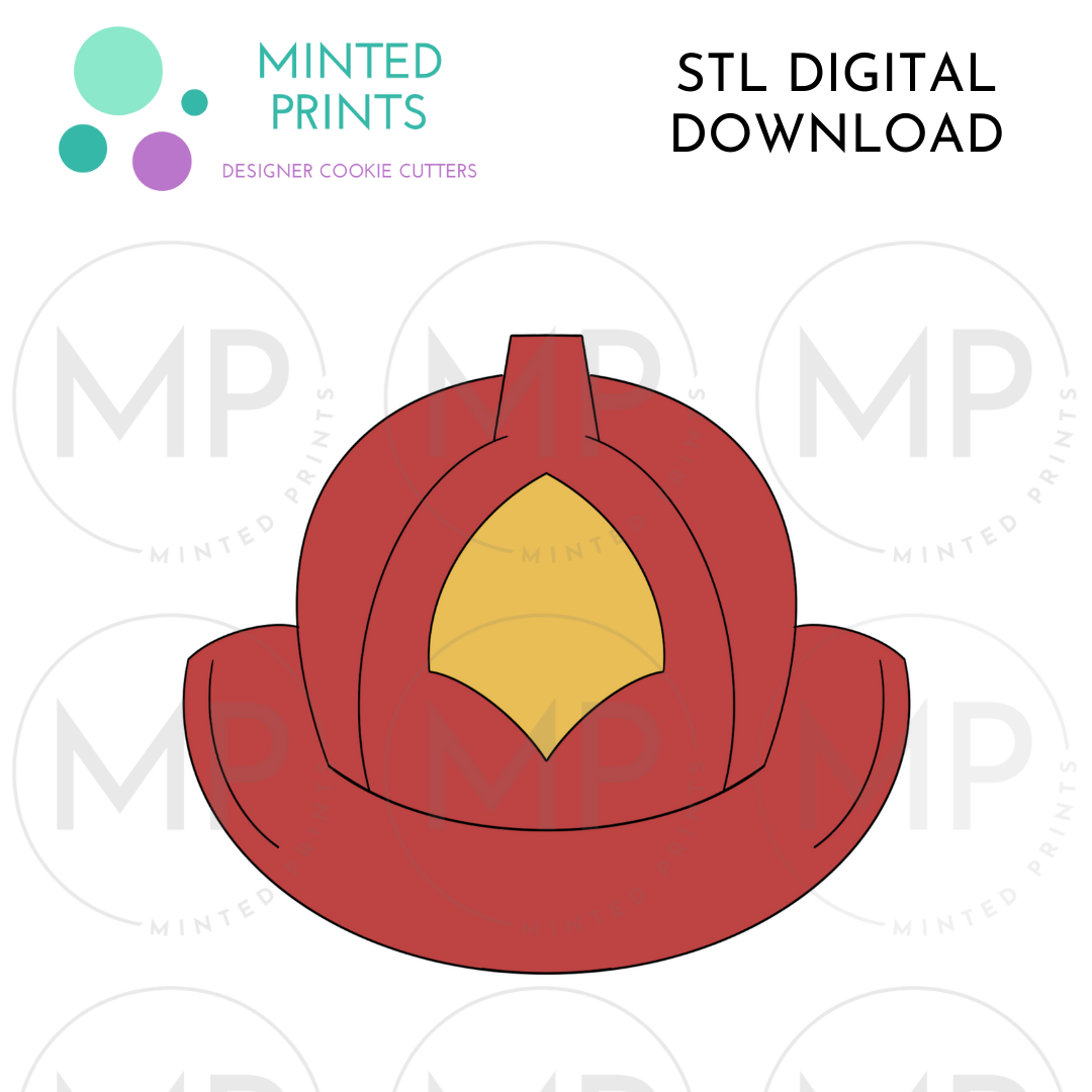 Fire Helmet Cookie Cutter STL DIGITAL DOWNLOAD