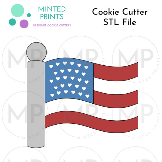 Flag Pole Cookie Cutter STL DIGITAL FILE