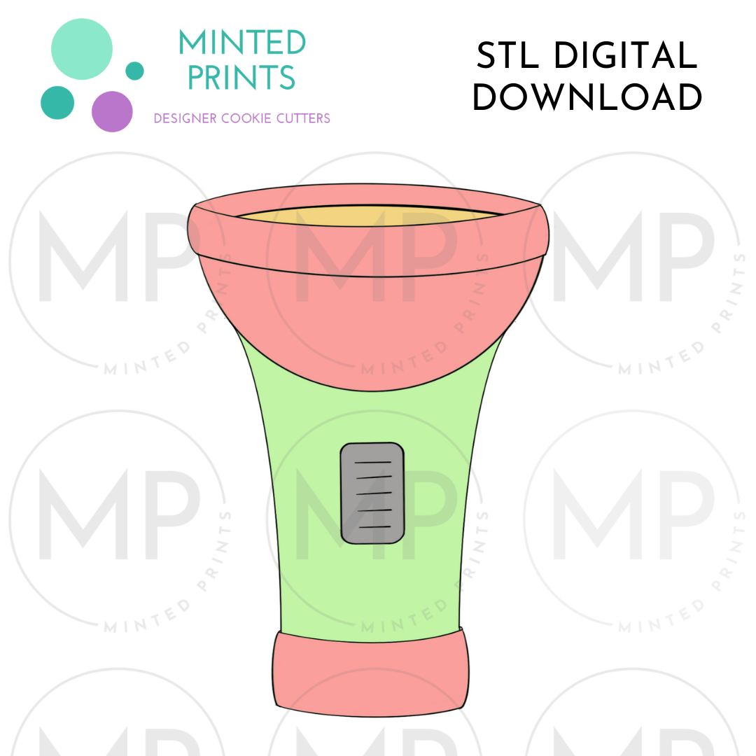 Flashlight Cookie Cutter STL DIGITAL DOWNLOAD