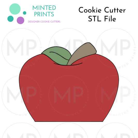 Flat Apple Cookie Cutter STL DIGITAL FILE