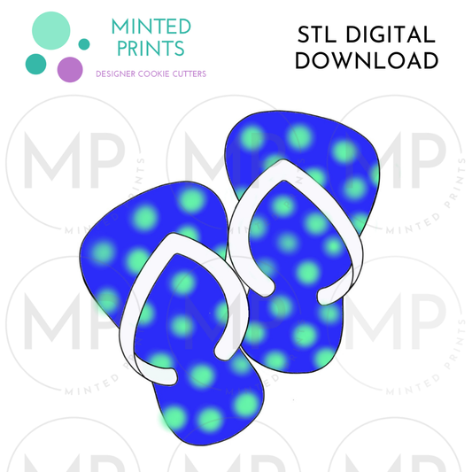 Pair of Flip Flops Cookie Cutter STL DIGITAL DOWNLOAD