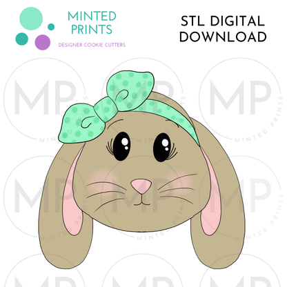 Floppy Ear Bunny with Bandana Cookie Cutter STL DIGITAL DOWNLOAD