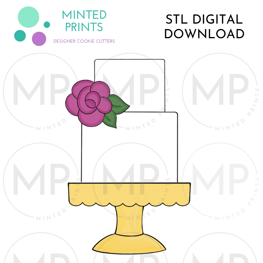 Floral 2 Tier Cake Cookie Cutter STL DIGITAL DOWNLOAD