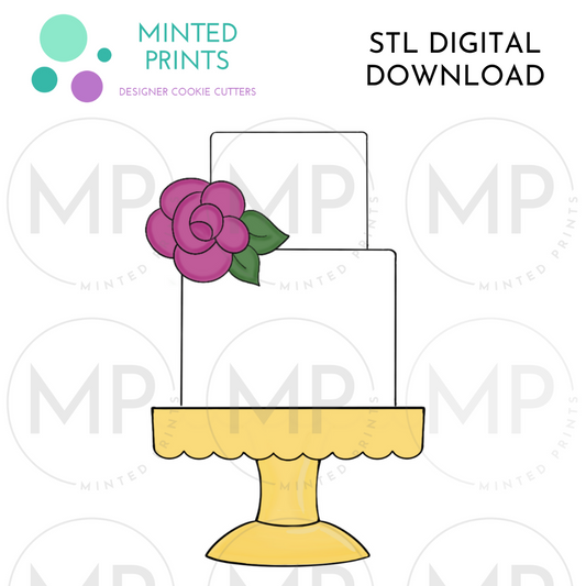 Floral 2 Tier Cake Cookie Cutter STL DIGITAL DOWNLOAD