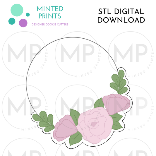 Floral Circle Cookie Cutter STL DIGITAL DOWNLOAD