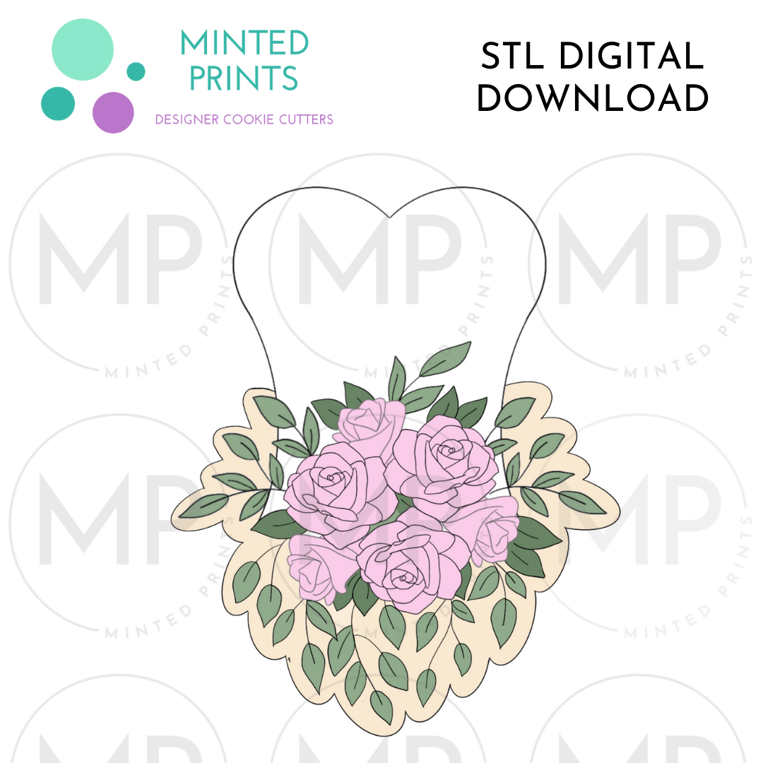 Floral Dress Cake Cookie Cutter STL DIGITAL DOWNLOAD