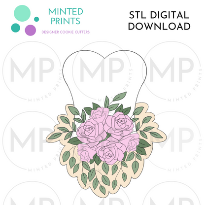 Floral Dress Cake Cookie Cutter STL DIGITAL DOWNLOAD