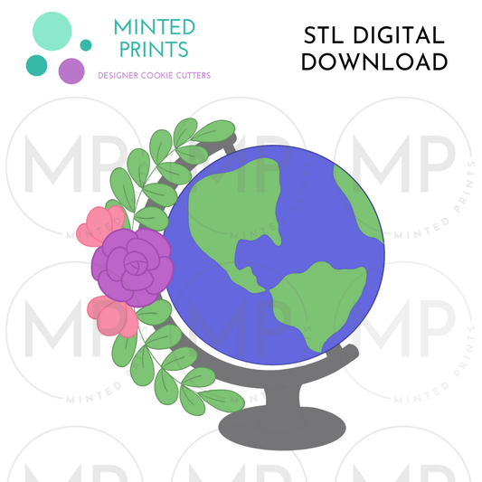 Floral Globe Cookie Cutter STL DIGITAL DOWNLOAD