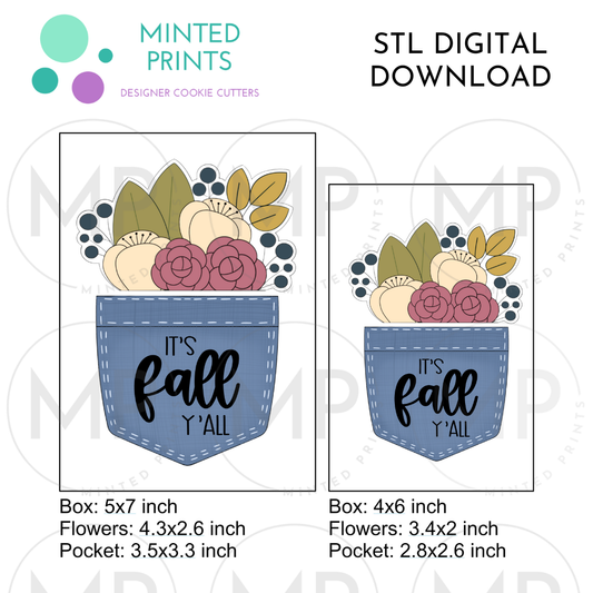 Floral Pocket Puzzle (Set of 2) Cookie Cutter STL DIGITAL DOWNLOAD