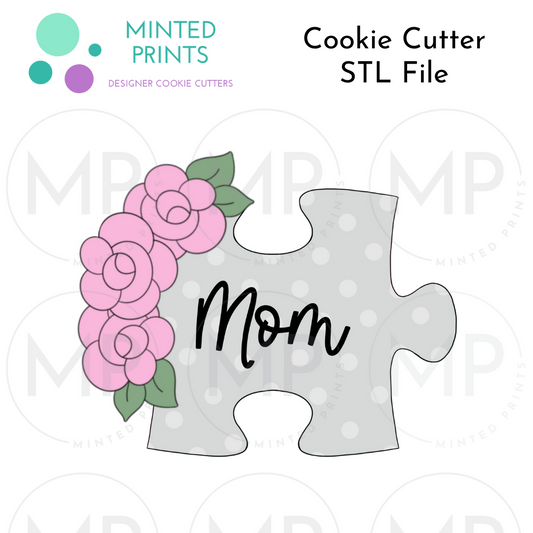 Floral Puzzle Piece Cookie Cutter STL DIGITAL FILE