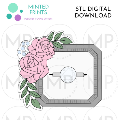 Floral Ring Box Cookie Cutter STL DIGITAL DOWNLOAD