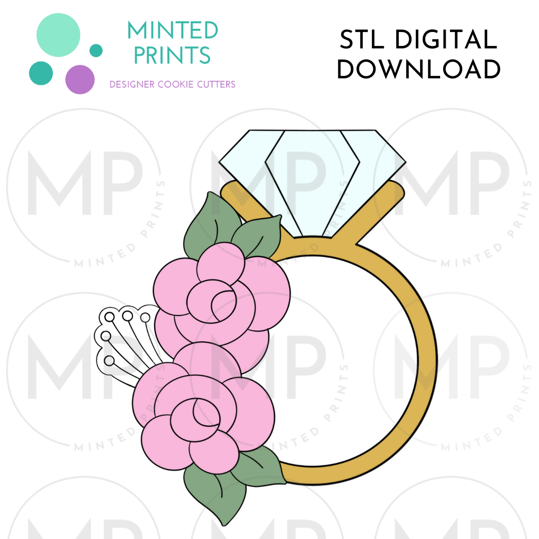 Floral Ring Cookie Cutter STL DIGITAL DOWNLOAD