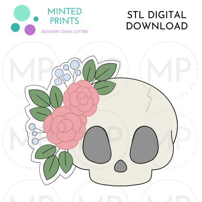 Floral Skull 2024 Cookie Cutter STL DIGITAL DOWNLOAD