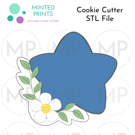 Floral Star Cookie Cutter STL DIGITAL FILE
