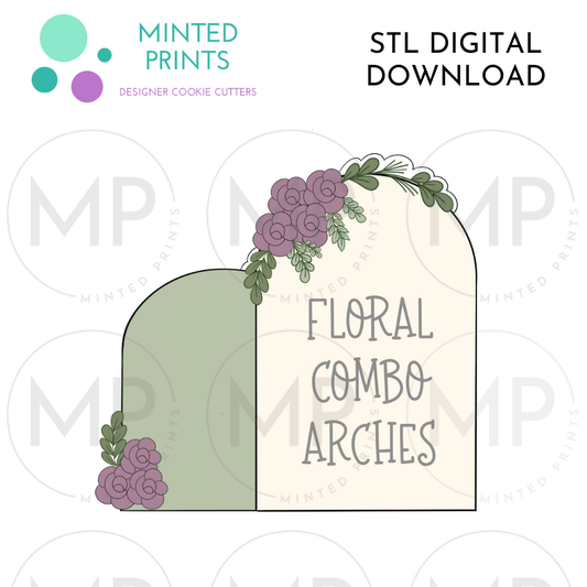 Floral Combo Arches Cookie Cutter STL DIGITAL DOWNLOAD