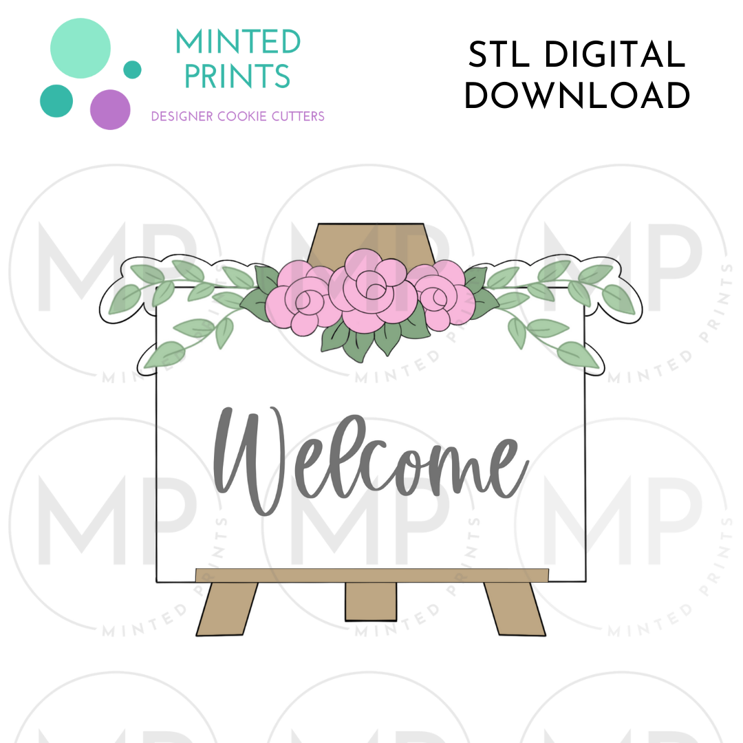 Floral Easel Cookie Cutter STL DIGITAL DOWNLOAD