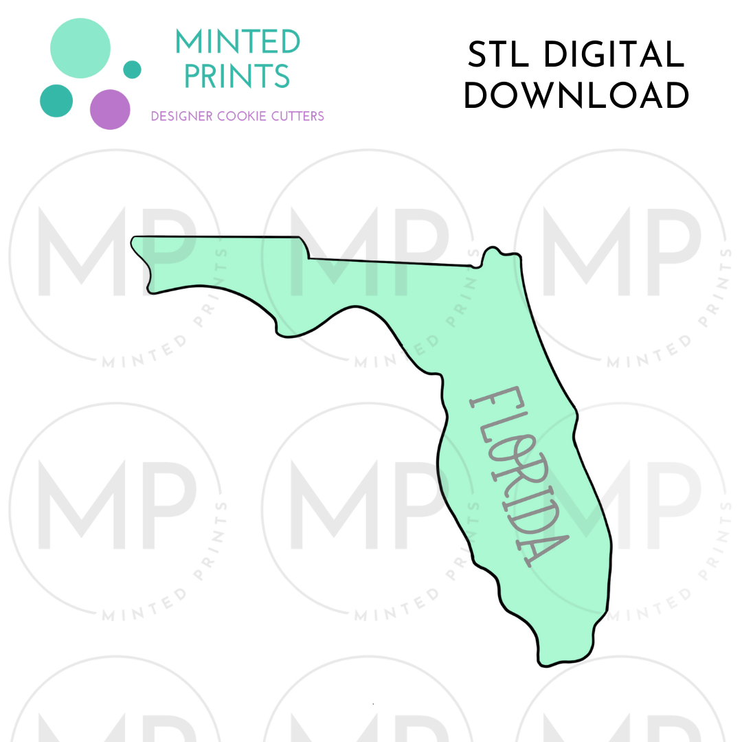 Florida State Cookie Cutter STL DIGITAL DOWNLOAD