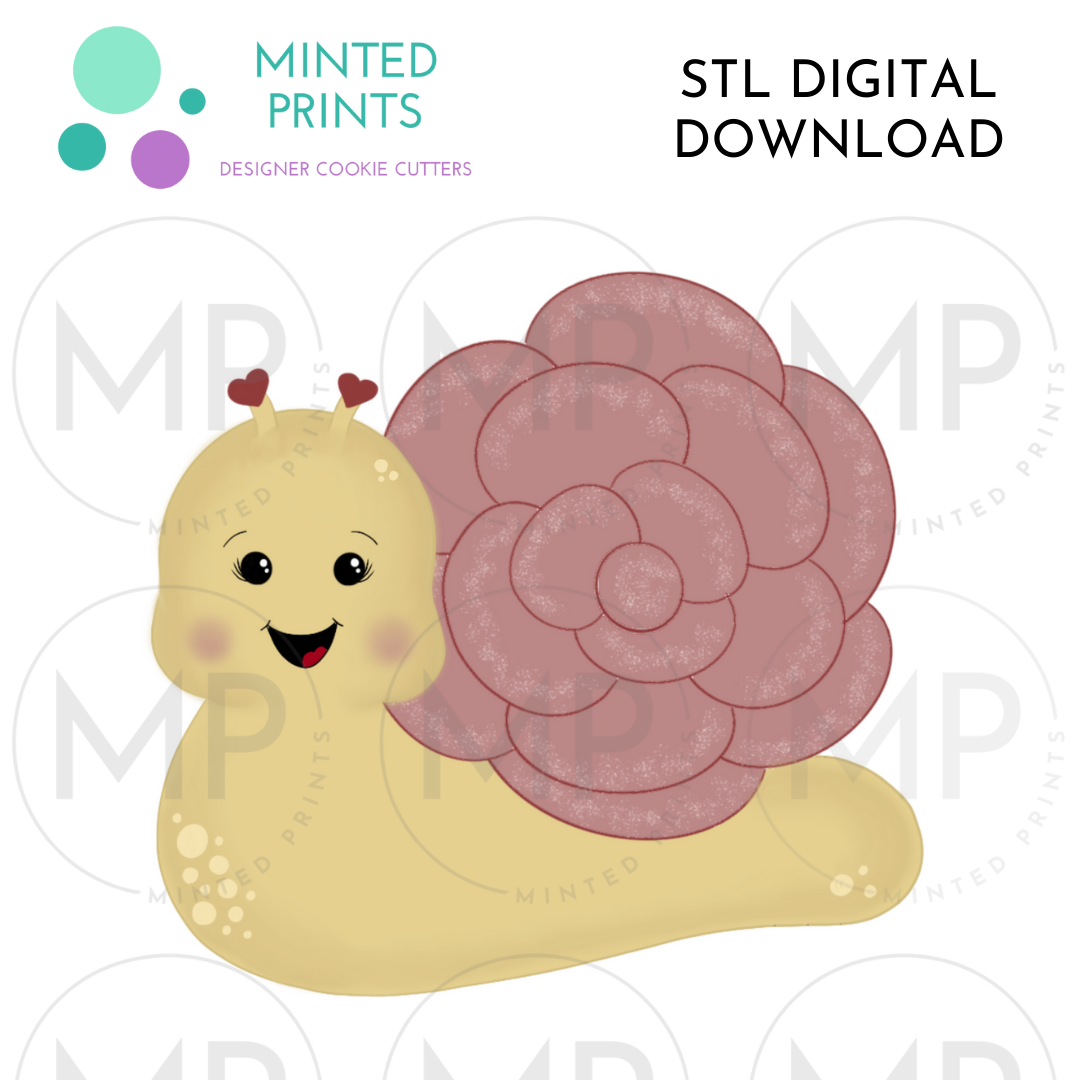 Flower Snail Cookie Cutter STL DIGITAL DOWNLOAD