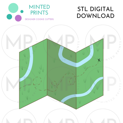 Folded Map Cookie Cutter STL DIGITAL DOWNLOAD