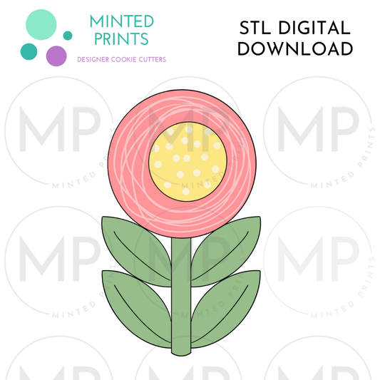 Folk Flower 1 Cookie Cutter STL DIGITAL DOWNLOAD