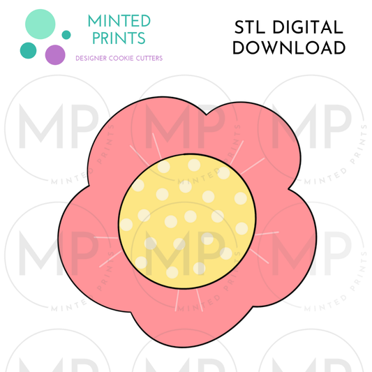 Folk Flower 2 Without Stem Cookie Cutter STL DIGITAL DOWNLOAD