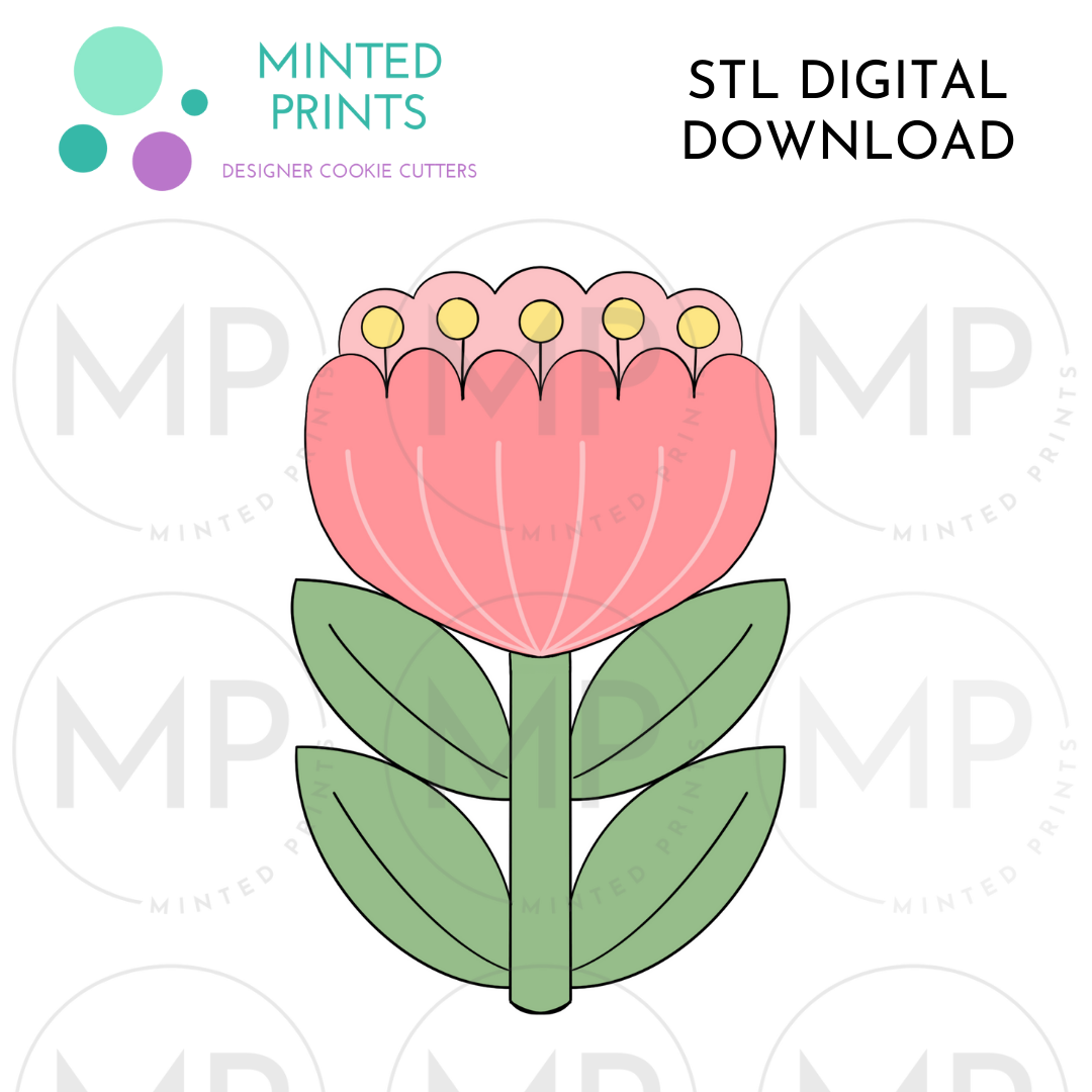 Folk Flower 3 Cookie Cutter STL DIGITAL DOWNLOAD