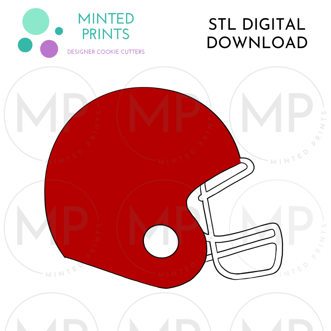 Football Helmet Cookie Cutter STL DIGITAL DOWNLOAD