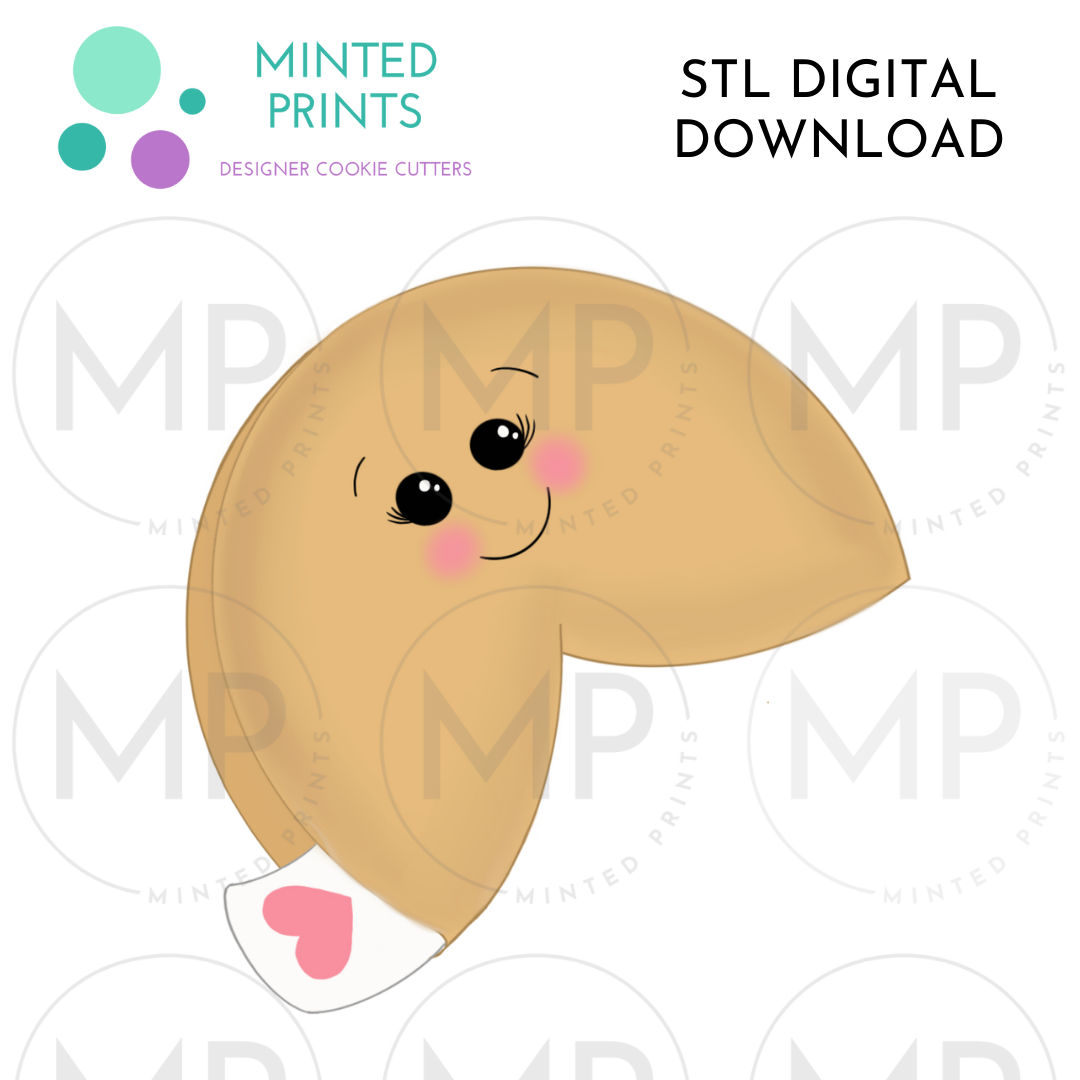 Fortune Cookie Cookie Cutter STL DIGITAL DOWNLOAD