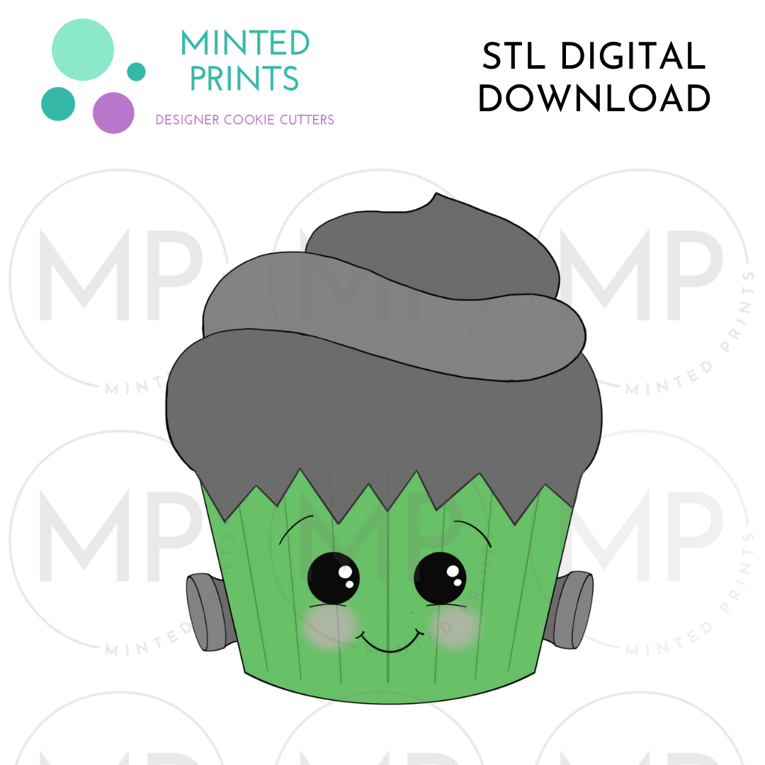 Frankenstein Cupcake Cookie Cutter STL DIGITAL DOWNLOAD