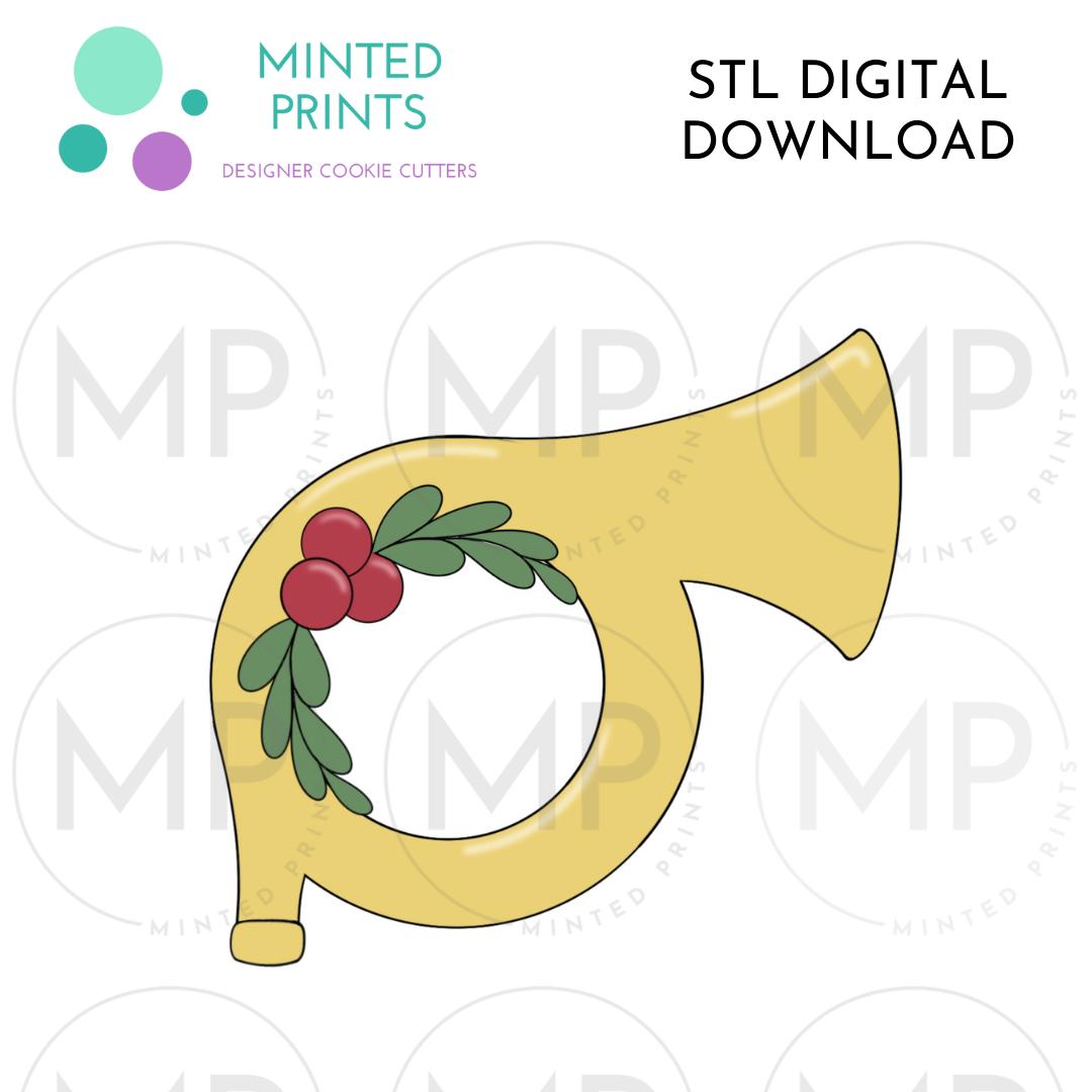 French Horn Cookie Cutter STL DIGITAL DOWNLOAD