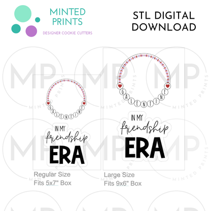 Friendship Era & Bracelet Set of 2 Cookie Cutter STL DIGITAL DOWNLOAD