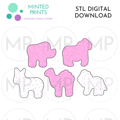 Frosted Animal Crackers Cookie Cutter STL DIGITAL DOWNLOAD