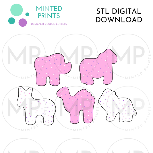 Frosted Animal Crackers Cookie Cutter STL DIGITAL DOWNLOAD