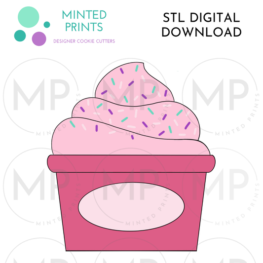 Frozen Yogurt Cookie Cutter STL DIGITAL DOWNLOAD