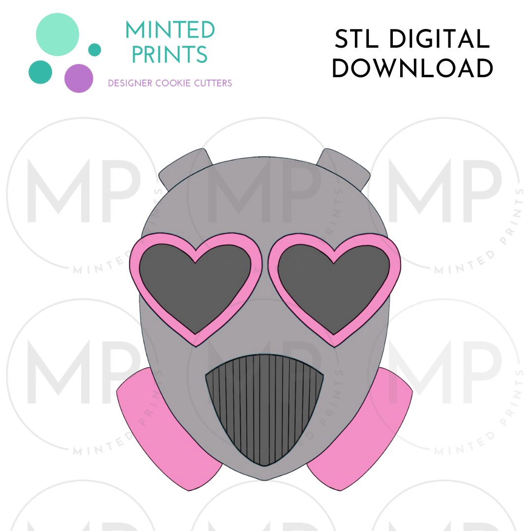 Gas Mask Cookie Cutter STL DIGITAL DOWNLOAD