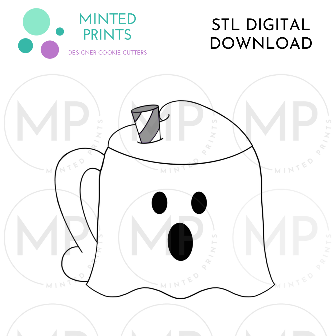 Ghost Mug Cookie Cutter STL DIGITAL DOWNLOAD