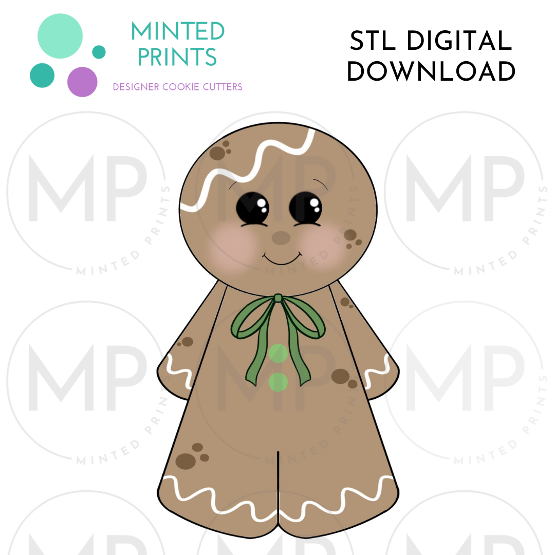 Gingerbread Boy Cookie Cutter STL DIGITAL DOWNLOAD