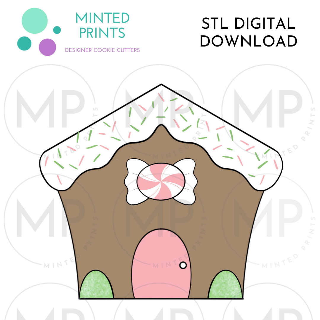 Gingerbread House Cookie Cutter STL DIGITAL DOWNLOAD