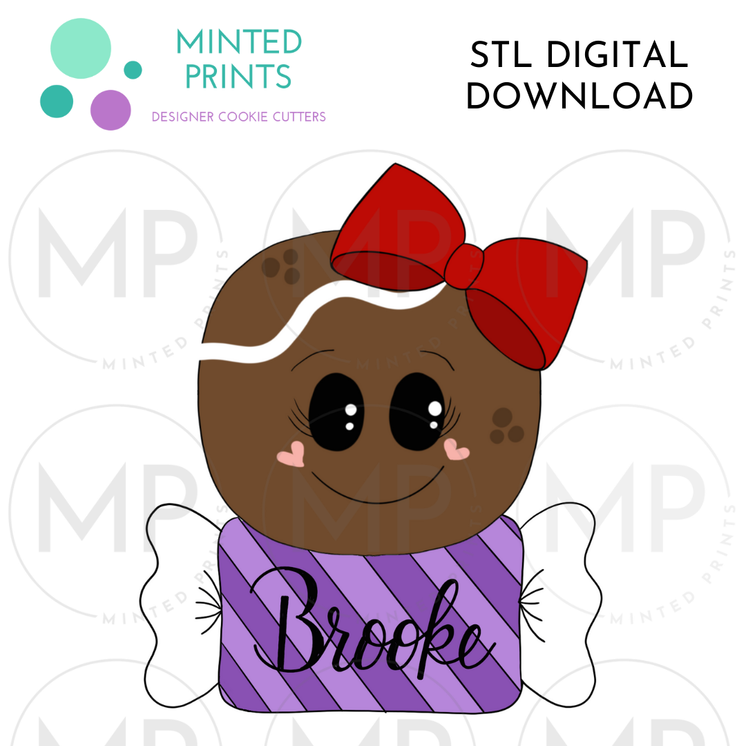 Gingerbread Girl Head Cookie Cutter STL DIGITAL DOWNLOAD