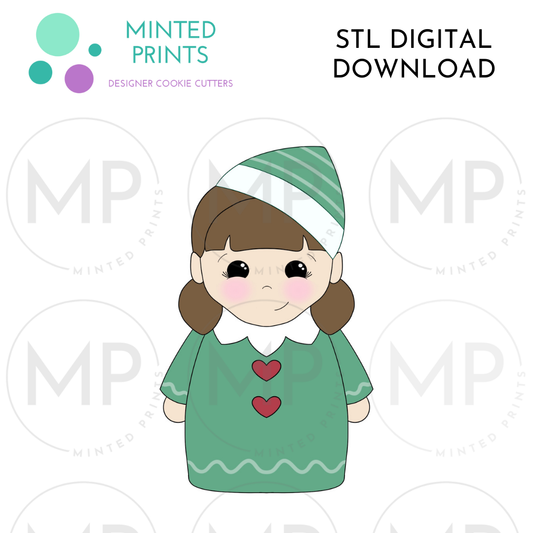 Girl Elf Peg Doll Cookie Cutter STL DIGITAL DOWNLOAD