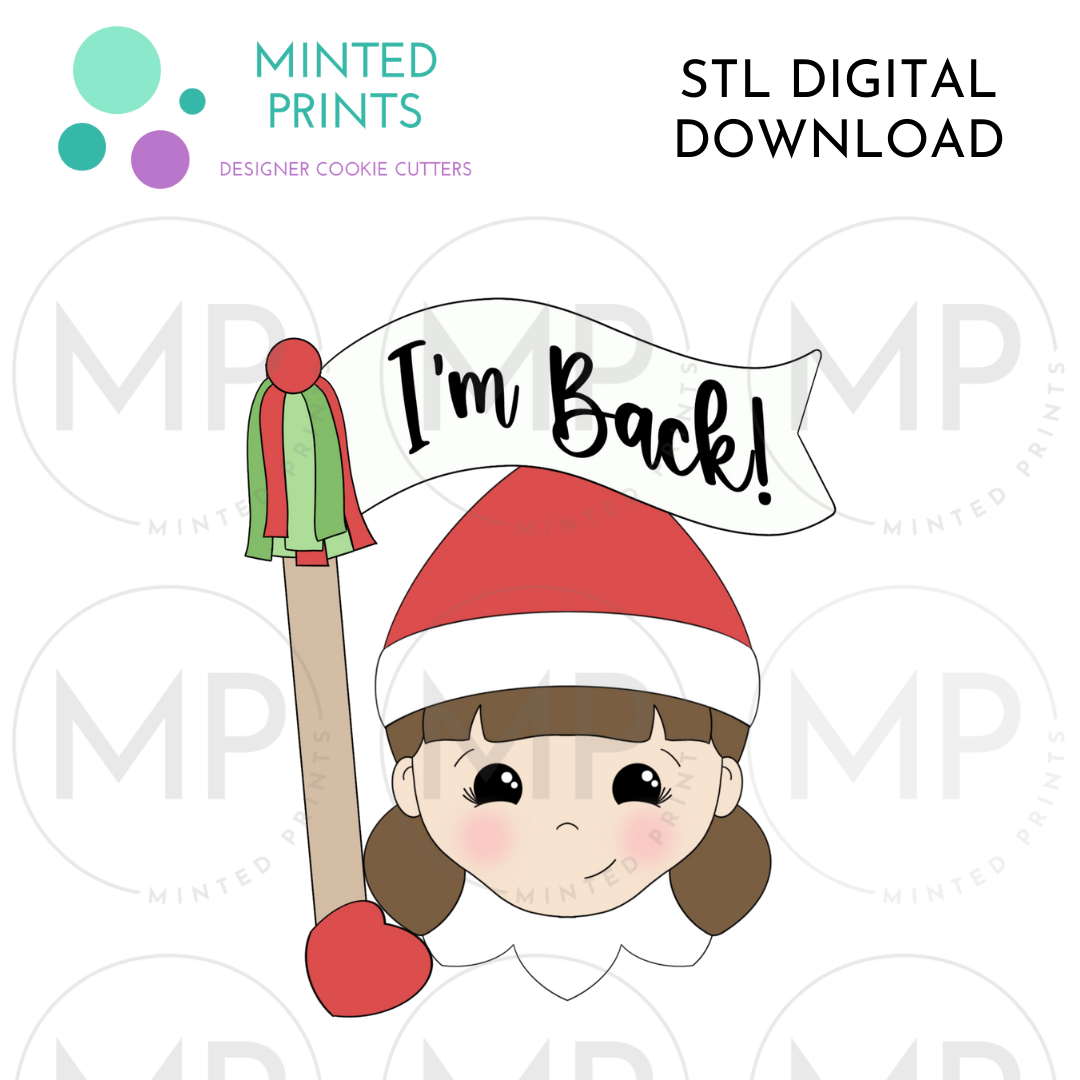 Girl Elf with Flag Cookie Cutter STL DIGITAL DOWNLOAD