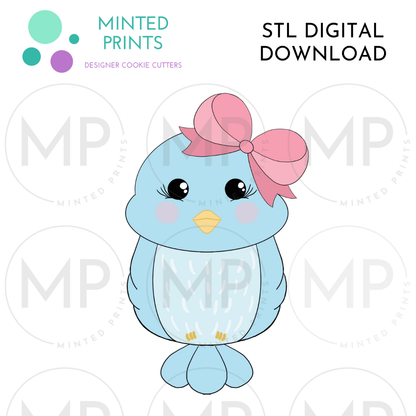 Girly Chubby Bird Cookie Cutter STL DIGITAL DOWNLOAD