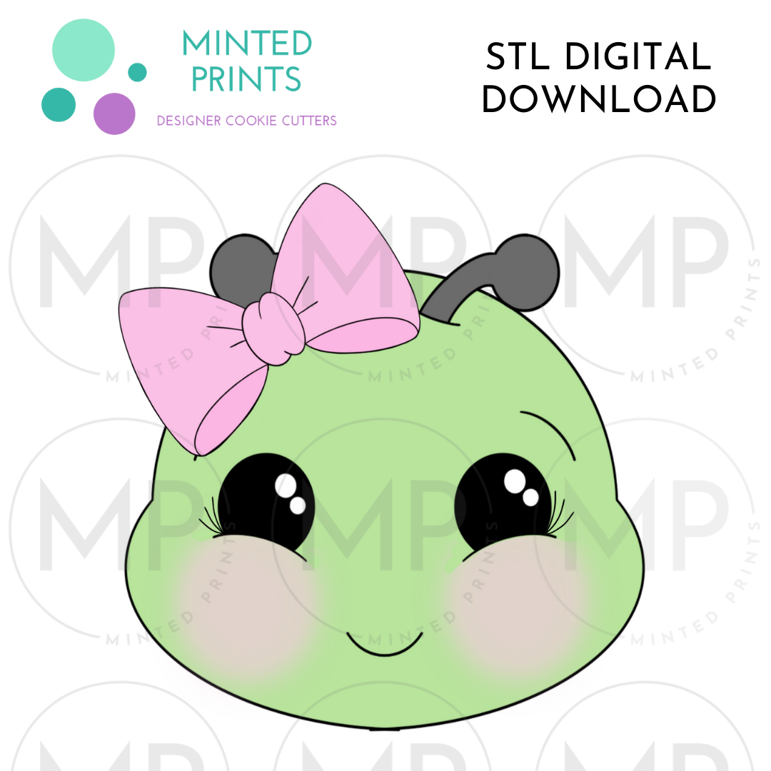 Girly Worm Face Cookie Cutter STL DIGITAL DOWNLOAD