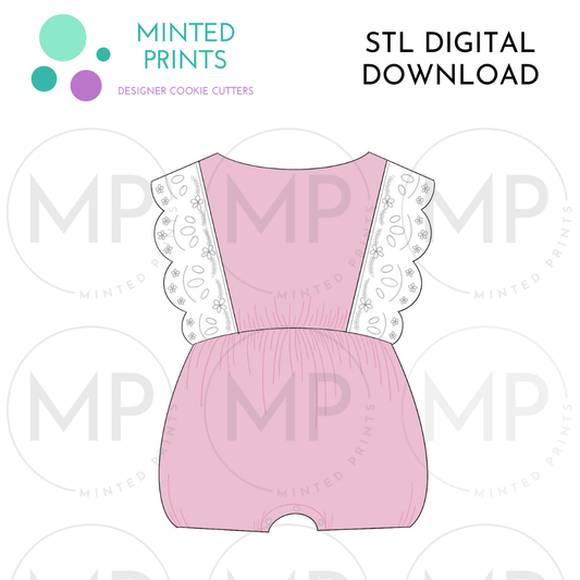 Girly Romper Cookie Cutter STL DIGITAL DOWNLOAD