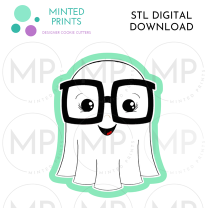 Nerdy Ghost Cookie Cutter STL DIGITAL DOWNLOAD